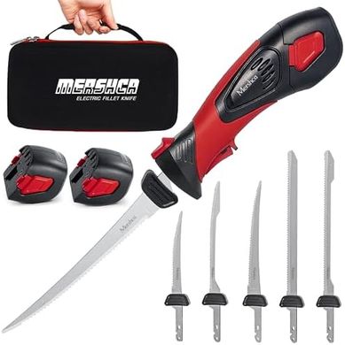 Rechargeable Cordless Fillet Knife with 5 Non-Stick Blades & Grip Handle