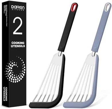 Silicone Fish & Egg Turner Set: 2 Heat-Resistant Slotted Spatulas
