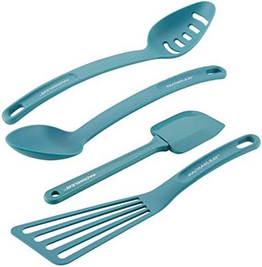 Rachael Ray Cucina Nylon Nonstick Utensil Set (4-Piece, Agave Blue)
