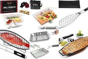 10-Piece Detachable Handle Fish Grill Basket