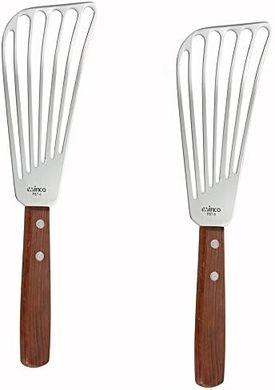 Two Wooden-Handled Fish Spatulas
