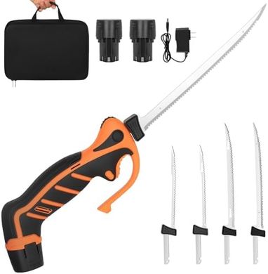 Kalkal Cordless Electric Fillet Knife: Precision Cut, Lightweight, 2 Blades, Case Included