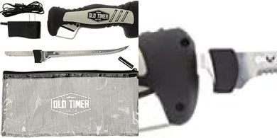 Old Timer Cordless/Electric Fillet Knife Set with 8" Serrated Blades