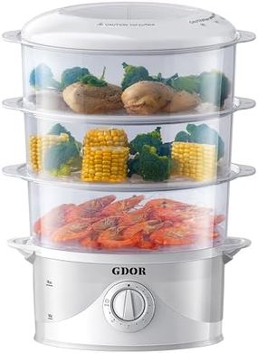 GDOR 3-Tier Electric Food Steamer: Fast, Safe, & BPA-Free (9.6 QT)
