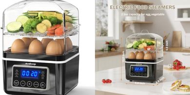 Digital Electric Food Steamer with Stackable Baskets
