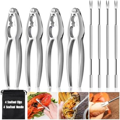 Stainless Steel Seafood Cracker & Pick Set (8 pieces)
