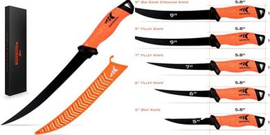 KastKing Fillet & Bait Knives: German Stainless Steel, 5"-12", Professional Grade
