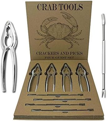 Smedley & York Seafood Tool Kit: Crab & Lobster Crackers & Picks (4-piece set)
