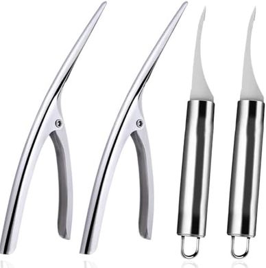 Meafeng Shrimp Deveining & Peeling Tool Set (4-Piece Stainless Steel)
