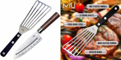 MIU 11" Fish Spatula & 7" Santoku Knife Set (Stainless Steel)
