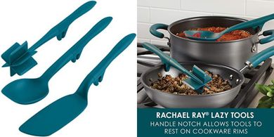 Rachael Ray Teal Blue Lazy Crush & Chop Utensil Set
