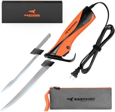 KastKing Speed Demon 110v Electric Fillet Knife, Precision Cut with High Torque Motor, ETL Certified Safety, Balanced Lightweight Handle, 2 Sets of Stainless-steel Blades, Water Resistant Case Included