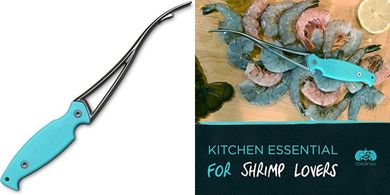 Toadfish Shrimp Deveiner: Ergonomic Steel Butterfly Blade Peeler
