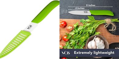Green Ceramic Paring Knife, 4-inch Zirconia Blade with Sheath