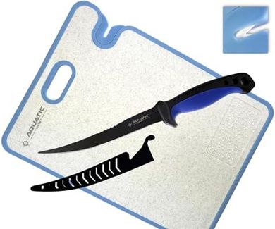 Pro 3-Piece Kitchen Set: Fillet Knife, Cutting Board, Sharpener
